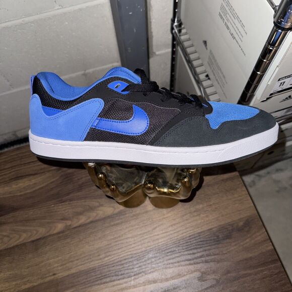Nike Men's SB Alleyoop Classic Suede Mesh Shoes Black Royal Blue Size 12 No Lid - Picture 1 of 7